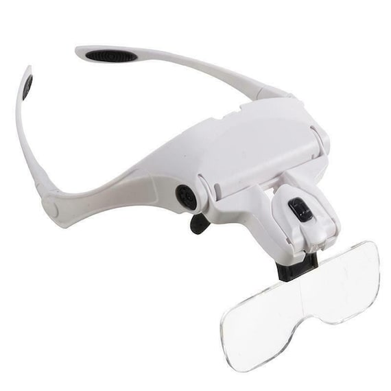 5X LENS Magnifying Glass Headset LED Light Head Magnifier Loupe With Box 