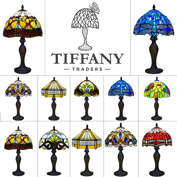 Tiffany Style Table Lamp Handcrafted Art Bedside Light Desk Lamps Stained Glass