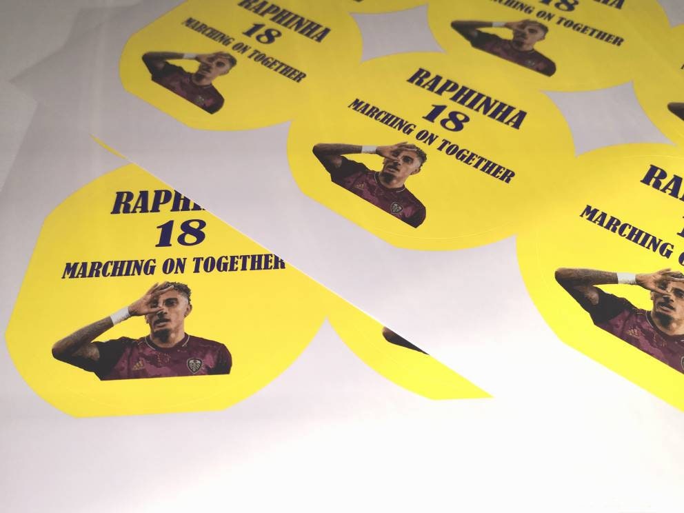 Leeds United Raphinha Stickers pack of 12 lufc. 2 A4 ...