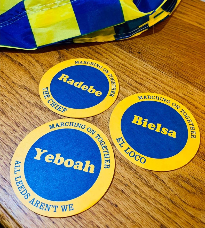 Leeds United Beer Mat pack of 12. Beermats includes Yeboah Etsy
