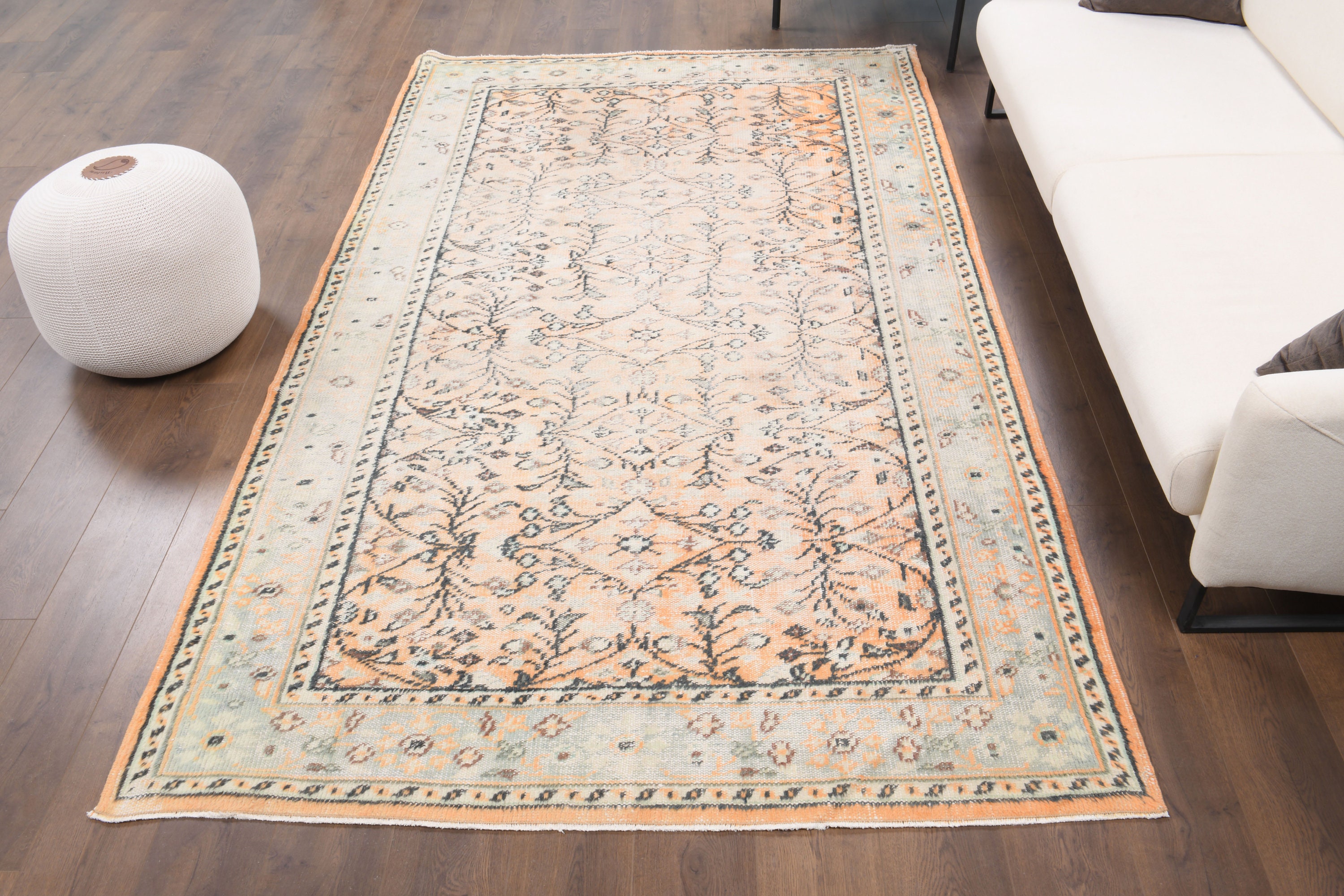 6x9 ANTIQUE RUG, Turkish Rug, Vintage Oushak Rug, Handmade Wool