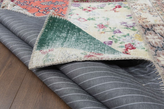 5x8 PATCHWORK Turkish Vintage Rug, Area Rug, Oushak Rug, Handmade