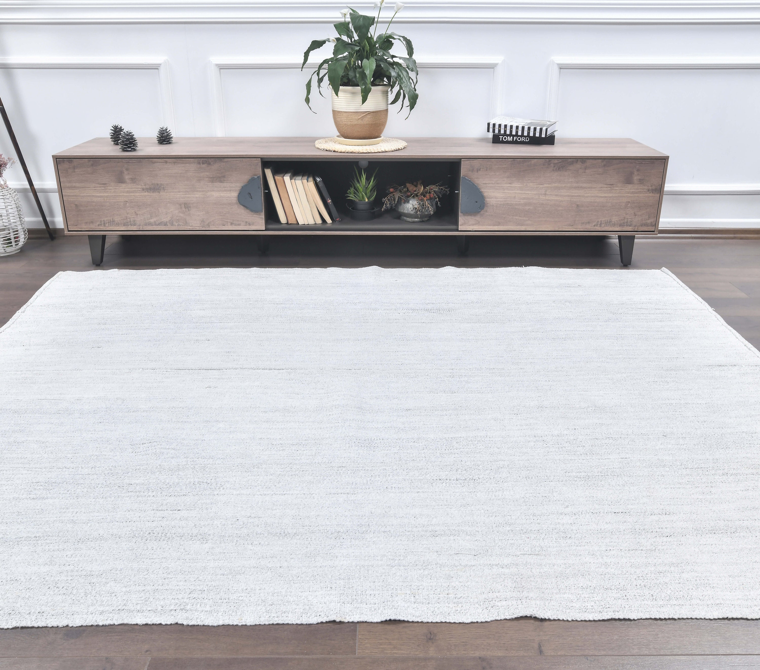 7x8 Vintage Turkish KILIM Area Rug Oushak Handmade Wool GRAY Etsy