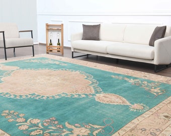 10x12 Medallion Oversized Area Rug, Turkish Vintage Oushak Rug, Handmade Wool Rug, One-of-a-Kind, Made in Anatolia, Farmhouse Decor, Carpet