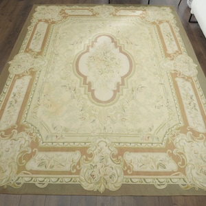 8x10 ANTIQUE RUG, Turkish Vintage Oushak Rug, Handmade Wool, Large Area Rugs, Farmhouse Decor, One-of-a-Kind, Colorful Carpet