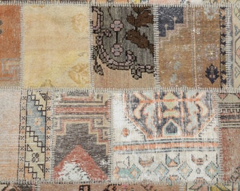 10x14 PATCHWORK OVERSIZED RUG, Turkish Vintage Oushak Rug