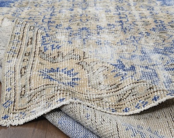 6x9 Antique Turkish Rug, Oushak Rug, Handmade Wool Rug, Boho Decor Rug, Farmhouse Decor, One-of-a-Kind, Anatolian, Floral Turkey Carpet