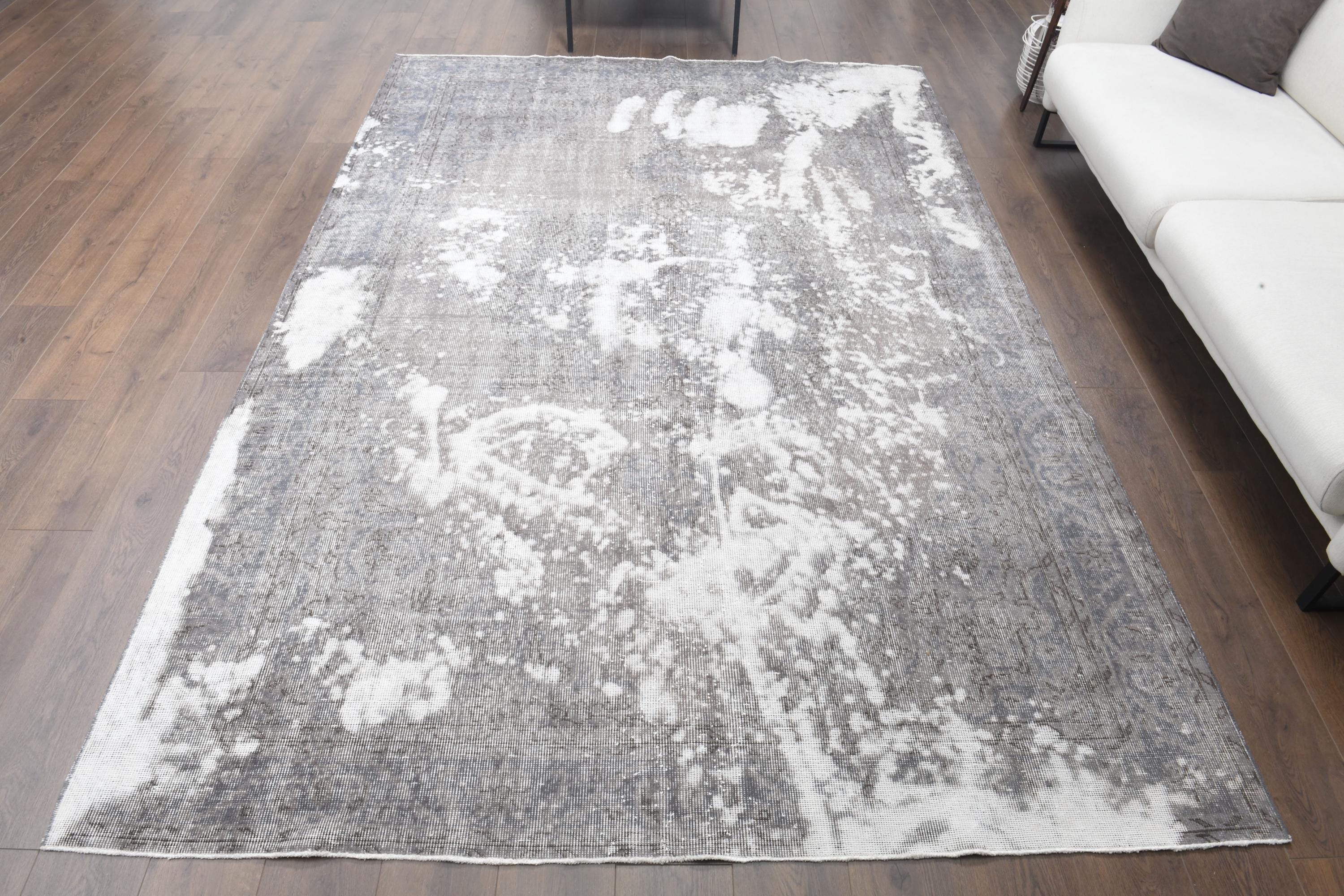 7x10 トルコ製ヴィンテージラグ、ウーシャックハンドメイドウールラグ