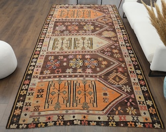 6x12 Turkish Vintage Rug, Oushak Kilim, Handmade Wool Large Area Rug, Farmhouse Decor, One-of-a-Kind, Wide Runner, Long Carpet, Home Decor