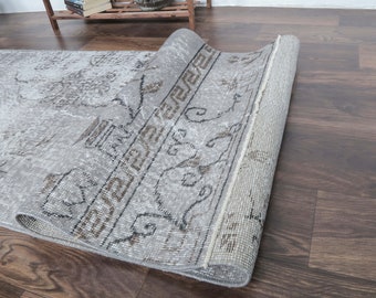 3x10 トルコ製ヴィンテージランナー、Oushakハンドメイドウールハーフ