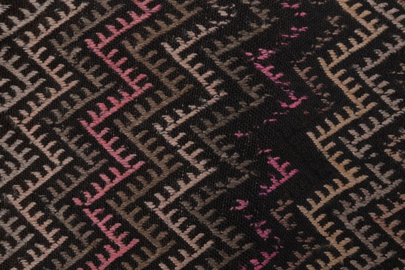 60×104 \"zig-zag” ViNTAGE TURKiSH RUG 1970s Vintage Turkish Rug With All-Over Geometric Patterns