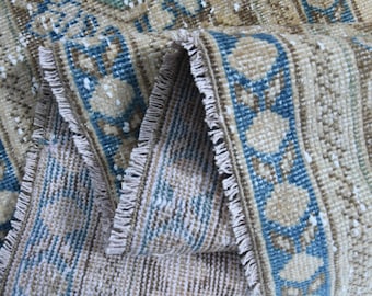 9x13 Oversized Vintage Rug, Unique Geometrical Turkish Rug, Hand-knotted Large Area Rug, 9.4x12.7 Distressed Boho Aesthetic, Muted Home Art