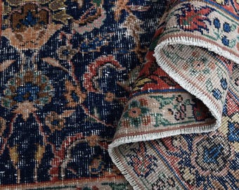 6x9 Turkish Vintage Rug, Oushak Rug, Handmade Wool Carpet, Oriental Rug, Area Rugs, Farmhouse Decor, One-of-a-Kind, Anatolia, Folk Art