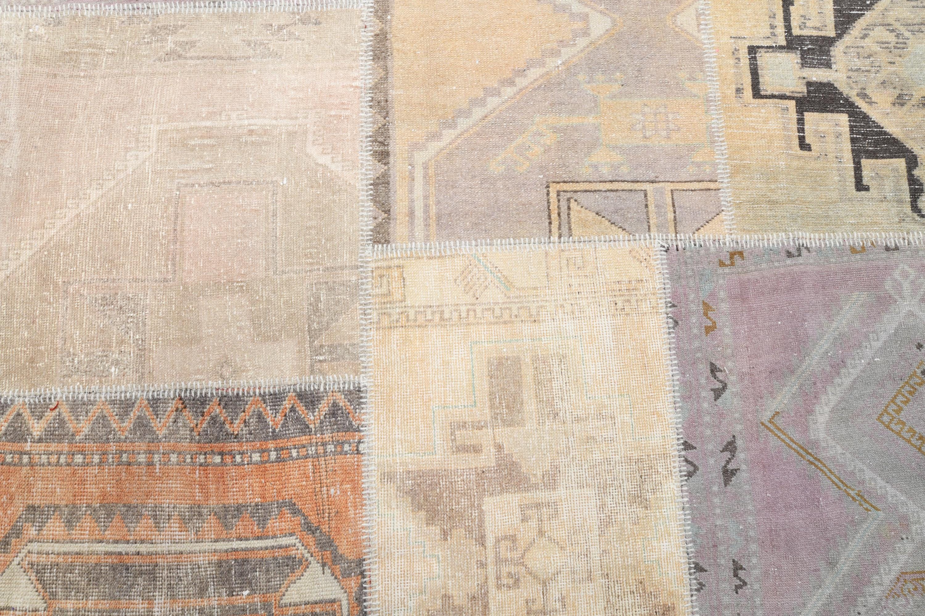 9x13 PATCHWORK Turkish Vintage Rug, Oushak Rug, Handmade Wool Rug