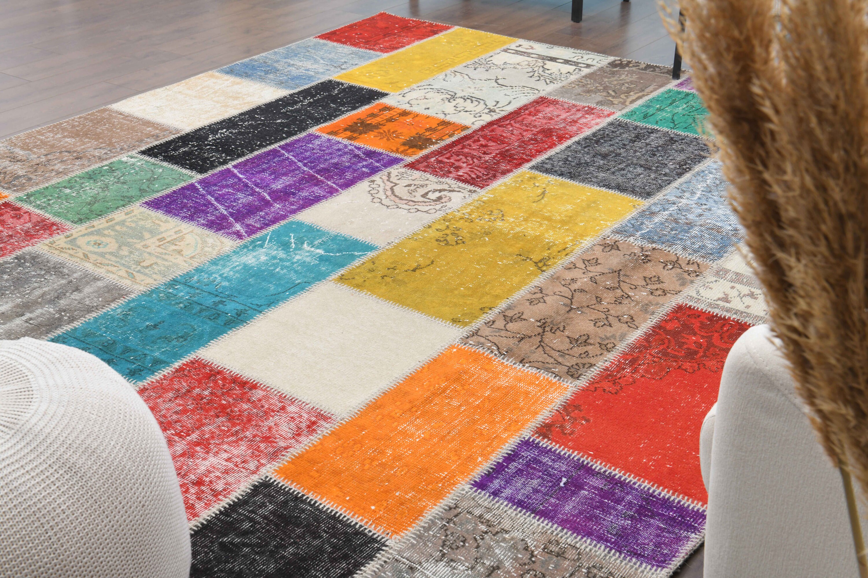 8.3x9.9 Ft, PATCHWORK RUG, Turkish Vintage Oushak Rug, Handmade