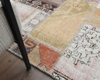 10x14 PATCHWORK OVERSIZED RUG, Turkish Vintage Oushak Rug