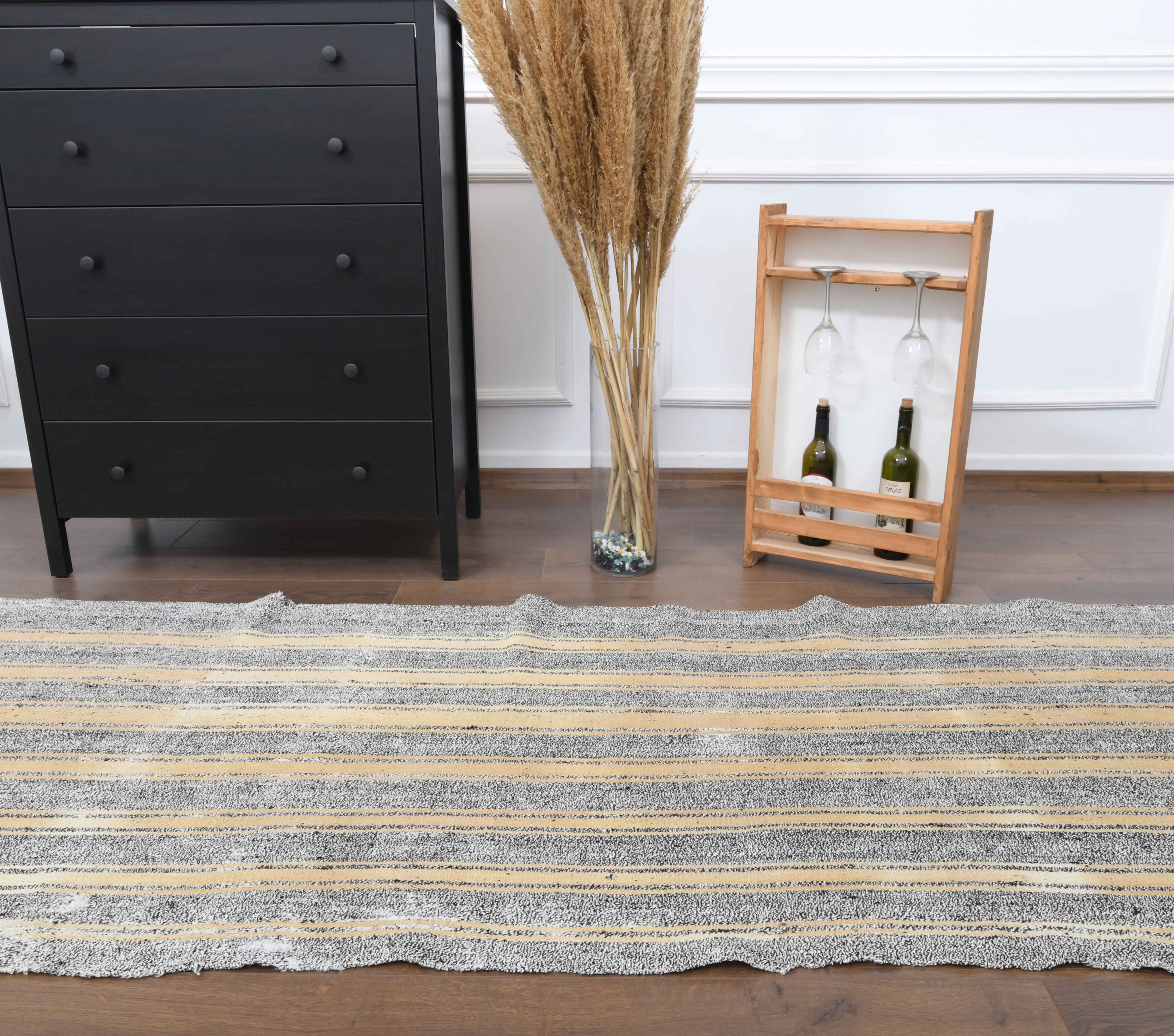 3x14 Ft, STRIPED KILIM RUNNER, Turkish Runner, Handmade Rug