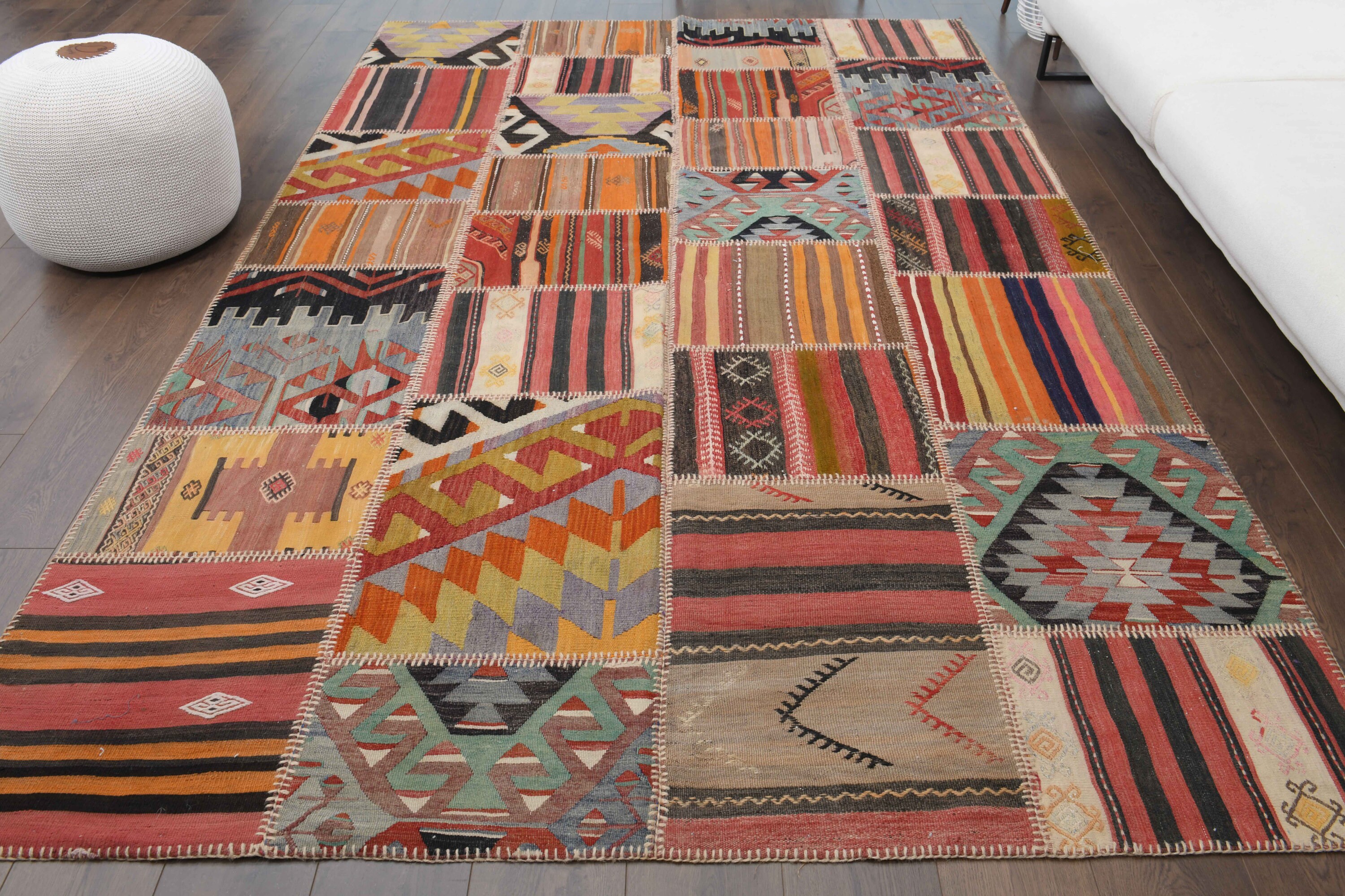 52.5×185.5 Patchwork ViNTAGE TURKiSH RUG Decorative vintage Turkish patchwork rug