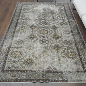 6x10 Vintage Turkish Oushak Rug, Handmade Wool Rug, Gray Area Rugs, Farmhouse Decor, One-of-a-Kind, Anatolian, Boho Decor, Ethnic Carpet