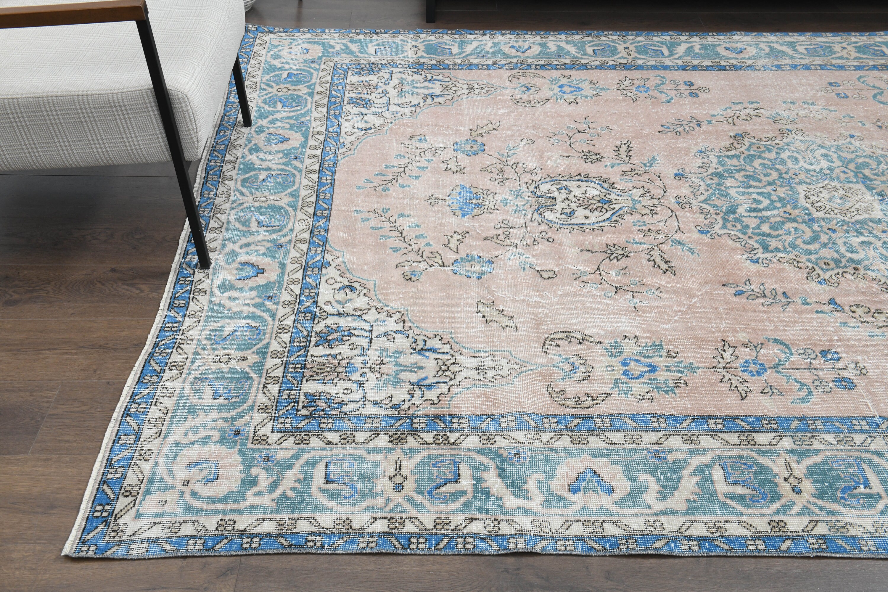 60×104 \"zig-zag” ViNTAGE TURKiSH RUG Vintage Turkish Hand-Knotted Wool Rug No. 237, 4'8