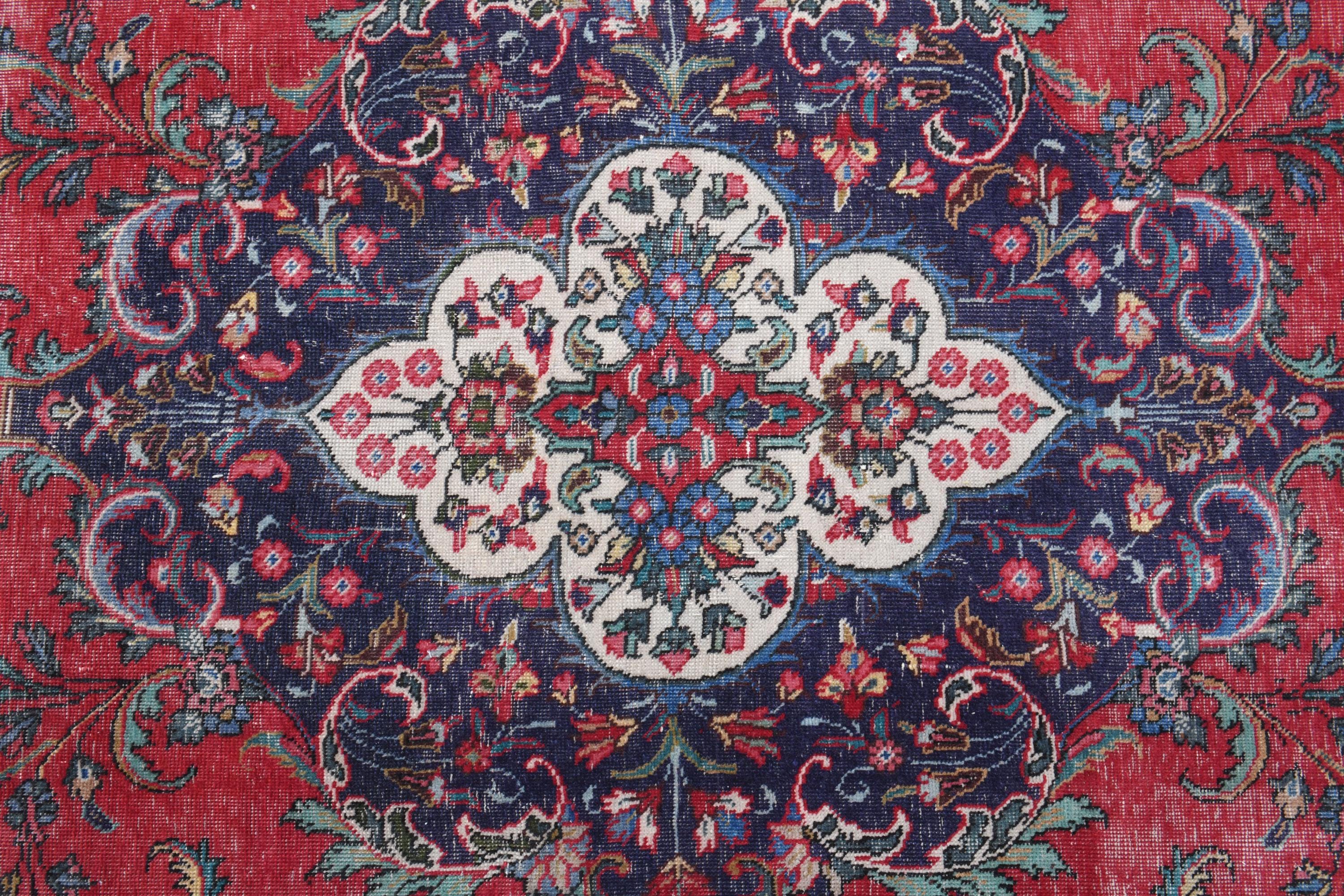 10x12 特大ヴィンテージエリアラグ、トルコラグ、ピンクブルー、大型