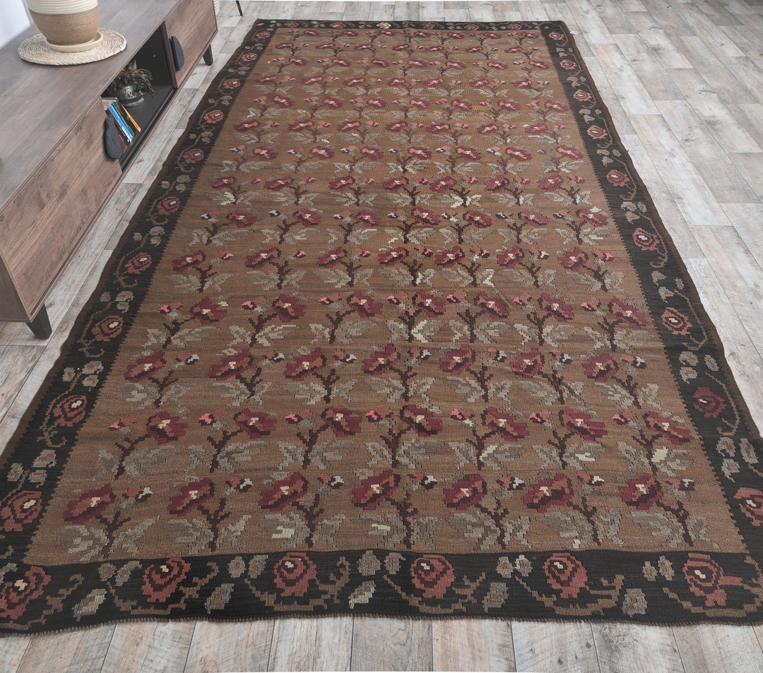 7x13 Turkish Vintage Kilim Oushak Large Area Rug Handmade - Etsy