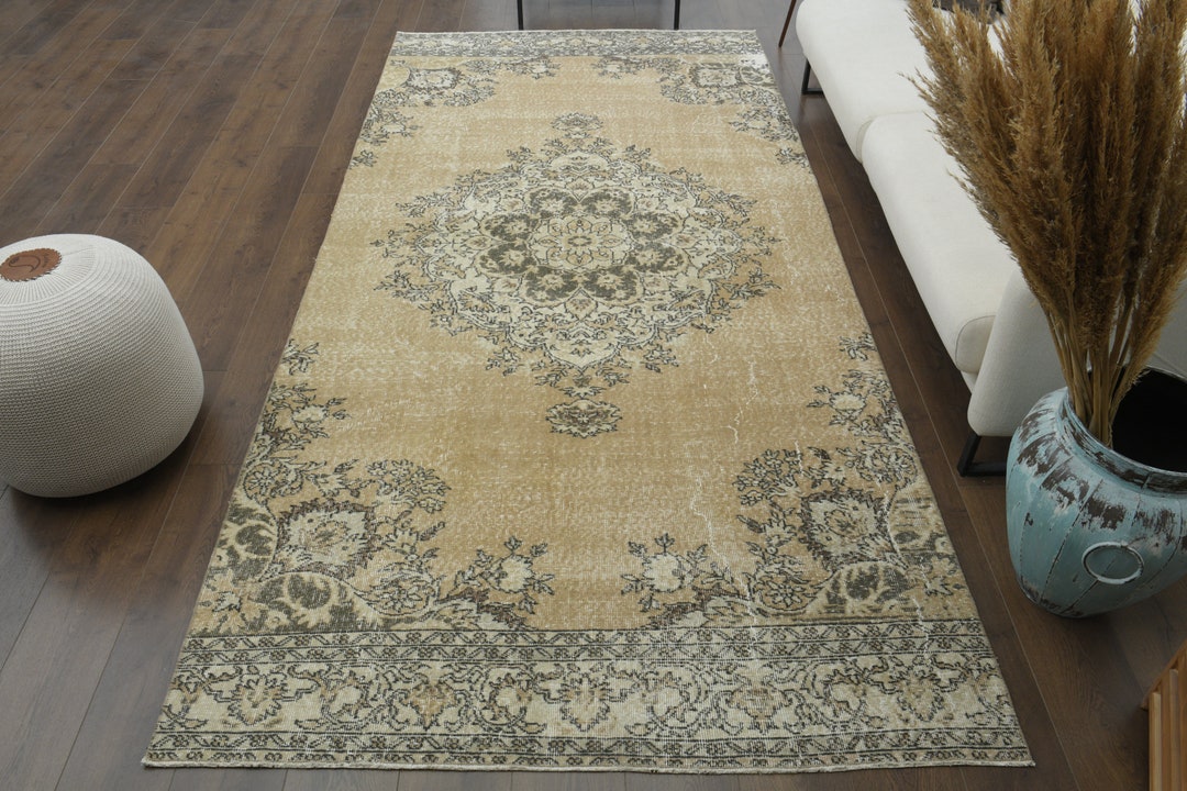 5x11 Vintage Turkish Rugs, Oushak Rug, Area Rug, Oriental Carpet