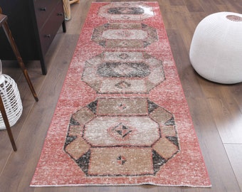 トルコ製ラグ、3 x 11 フィートのランナーラグ、ヘルキ製ラグ