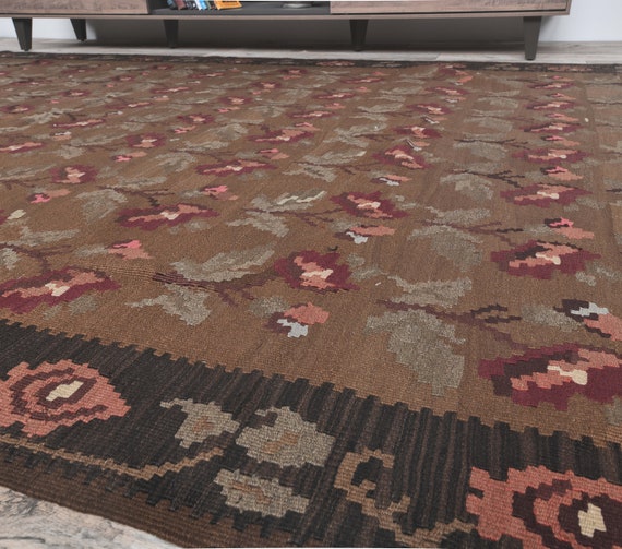 7x13 Turkish Vintage Kilim Oushak Large Area Rug Handmade - Etsy