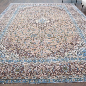 9&#39;4x13&#39;5 ft, VINTAGE TURKISH RUG, Handmade Wool Carpet, Oversized Oriental Large Rug, Living Room Rug, Home Decor, Eclectic Rug, Antique Rug