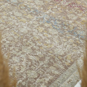 5x9 ANTIQUE OUSHAK Rug, Turkish Rug, Faded Ethnic Rug, Handmade Wool Rugs, Area Rug, Beige Rug, Brown Rug, Farmhouse Decor, Floral Carpet