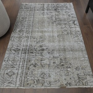 3x4 Vintage Turkish Rug, Oushak Handmade Wool Rug, Floral Small Rug, Anatolian Carpet, Farmhouse Decor, One-of-a-Kind Ethnic Bohemian Rug