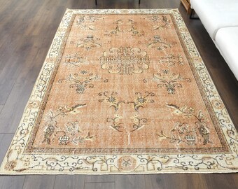 80.5×132\"Capricious” ViNTAGE TURKiSH RUG Square Vintage Turkish Rug No. r5708 - J&D Oriental Rugs Co