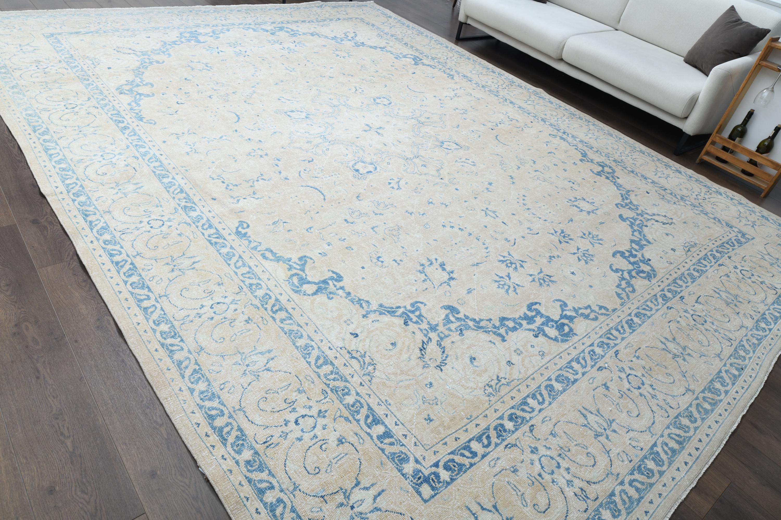 10x14 LARGE Turkish Vintage Rug, Oushak Rug, Handmade Wool Rug ...