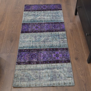 2x5 TURKISH Vintage Patchwork Narrow Small Runner, Handmade Wool Rug, Farmhouse Decor, One-of-a-Kind, Anatolian Rug, Boho Decor, Carpet