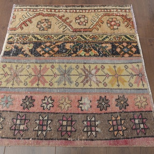 2x2 TURKISH Vintage Mat, Oushak Rug, Patchwork Carpet, Handmade Wool Rug, Farmhouse Decor, One-of-a-Kind, Anatolian Rug, Door Mat, Bath Mat