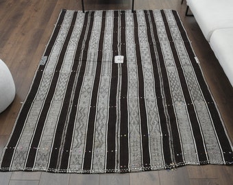5x8 Vintage Turkish Kilim Rug, Area Rug, Oushak Handmade Wool Rug, Boho Deco, Farmhouse Decor, Navajo Rug, Made in Turkey, Flatweave Carpet
