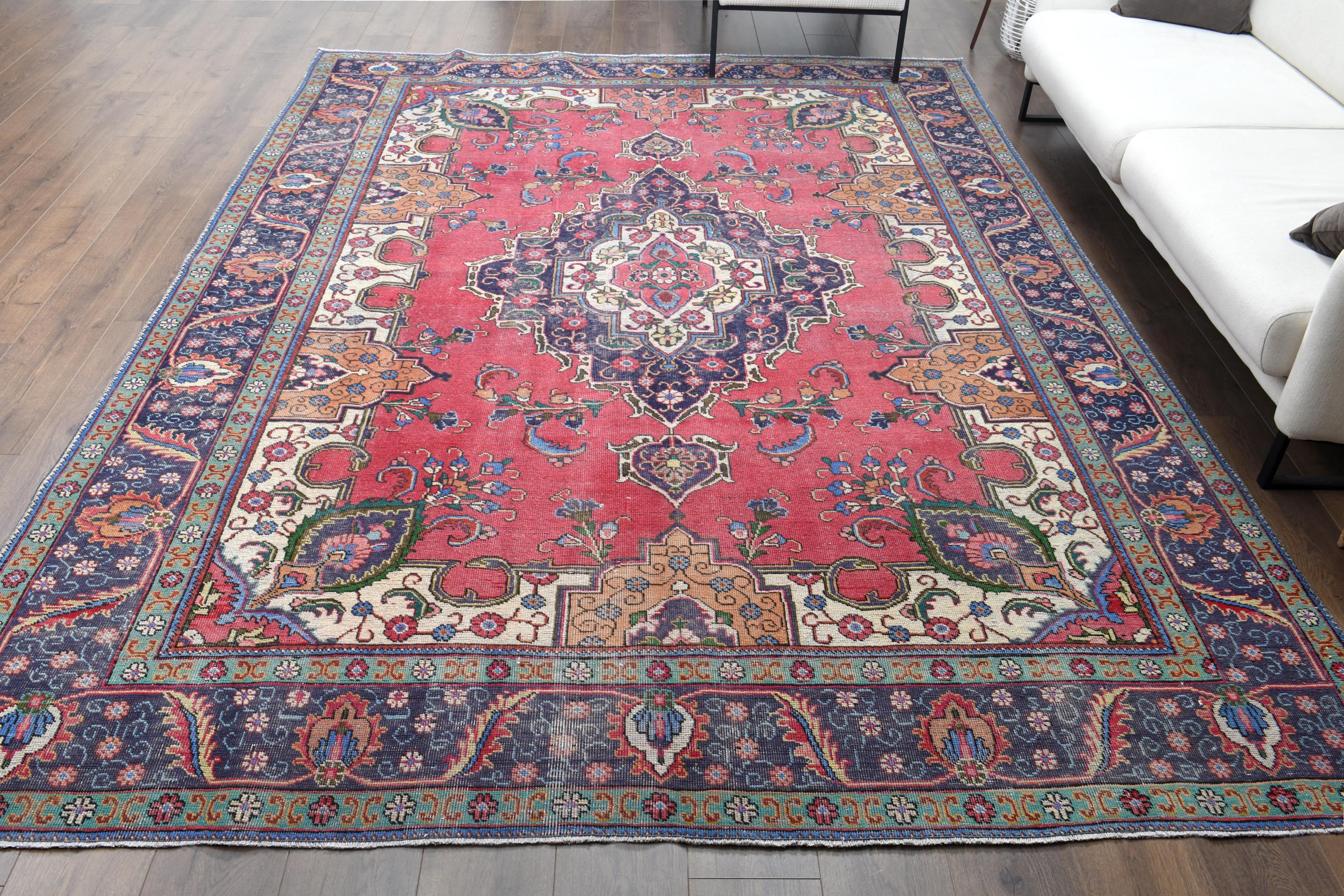 8x11 Vintage Turkish Rug, Oriental Rug, Oushak Rug, Area Rug