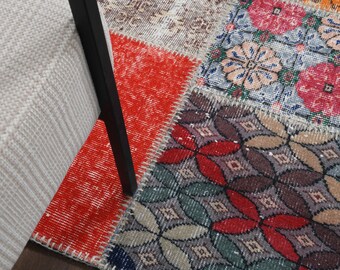 52.5×185.5 Patchwork ViNTAGE TURKiSH RUG 2x5 Handmade Patchwork Runner Rug | Rugser ® Vintage Turkish