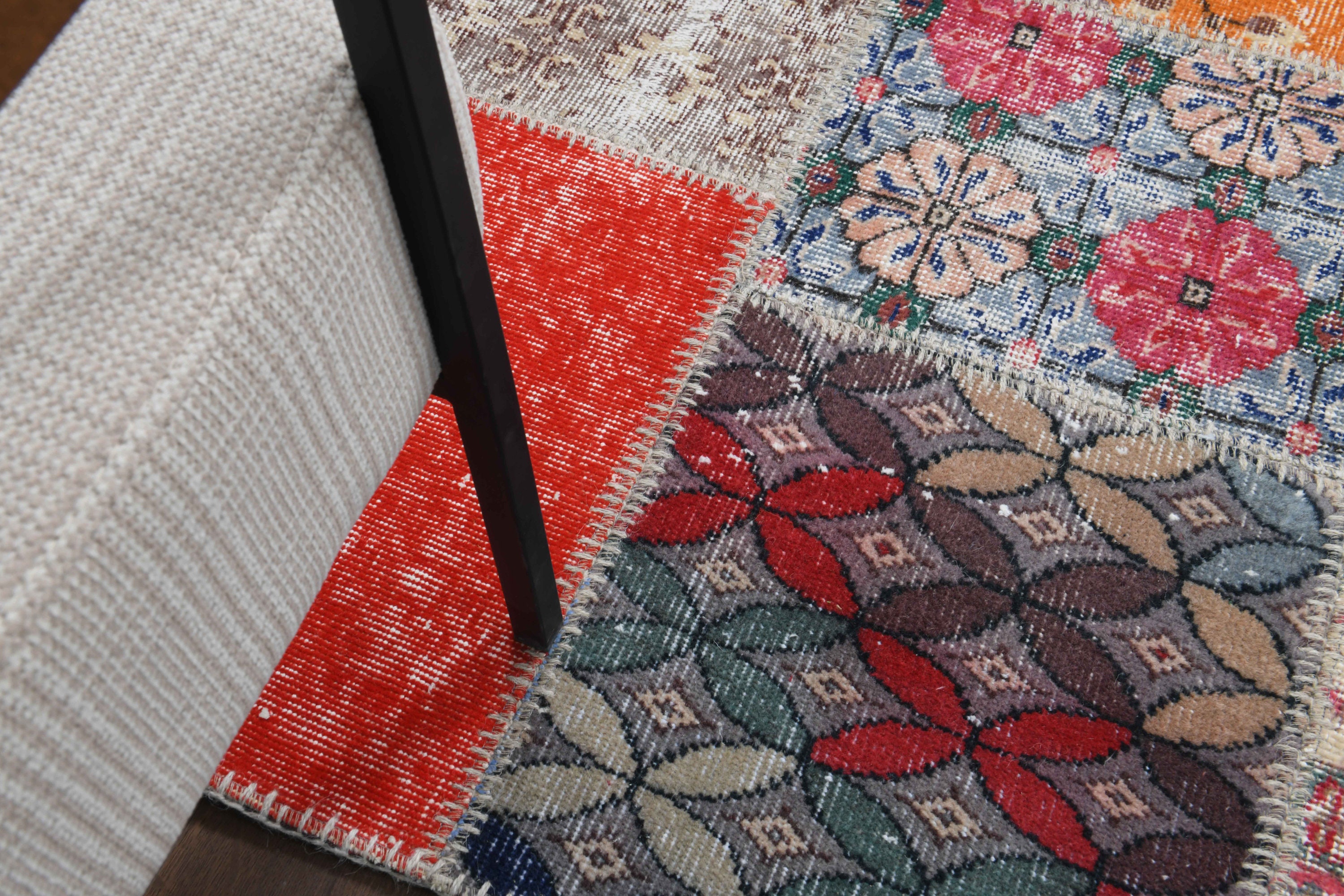 6x10 PATCHWORK Turkish Vintage Carpet, Oushak Handmade Wool