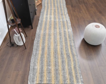 3 x 14 piedi, KILIM RUNNER A RIGHE, tappeto turco, tappeto fatto a mano, tappeto vintage, tappeto da cucina, tappeto boho, tappeto lungo, tappeto da corridoio