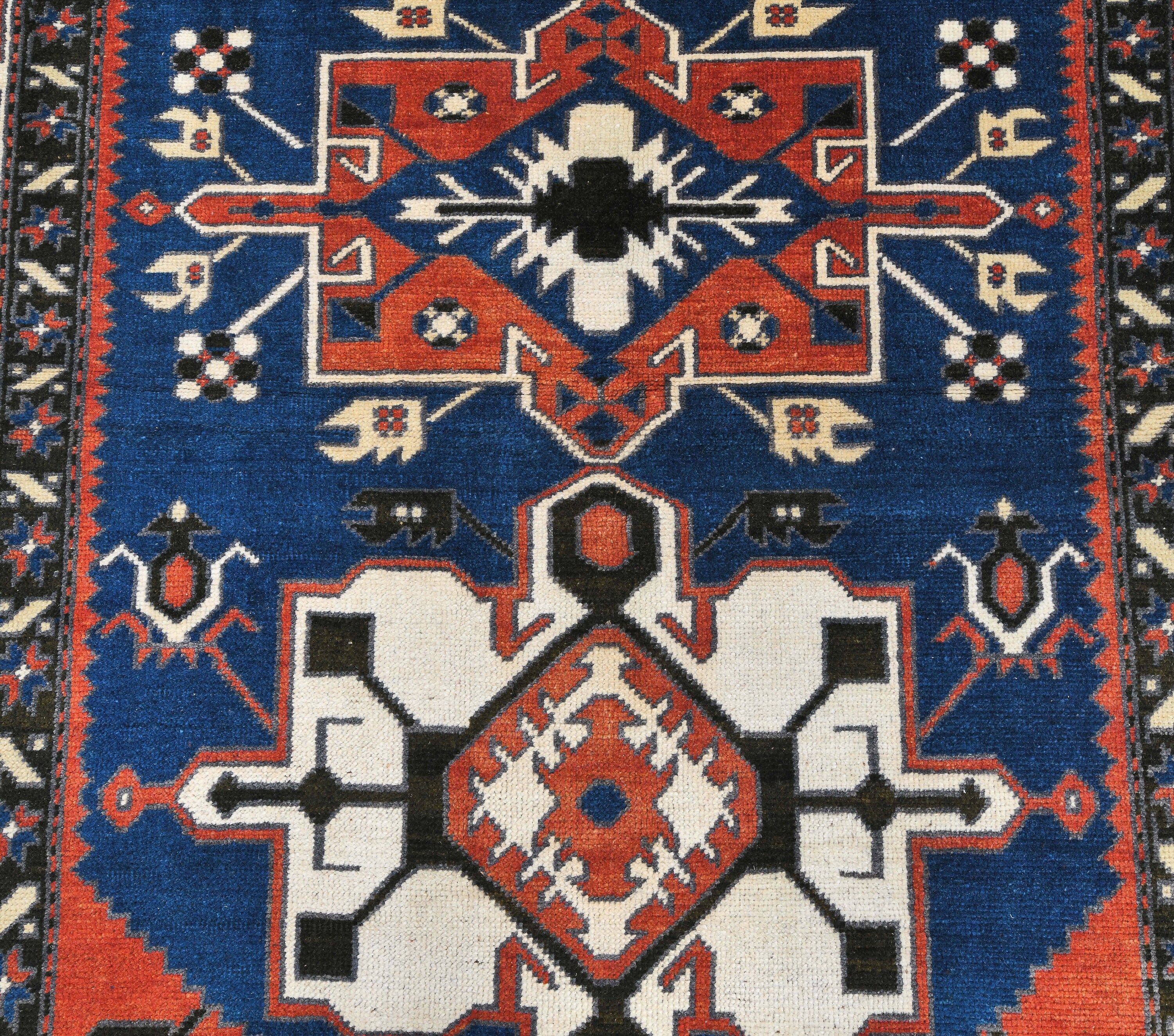 4x7 Vintage Turkish Carpet Oushak Handmade Wool Rug, Red Orienal