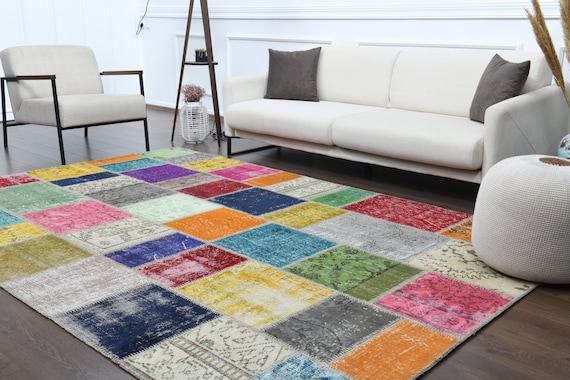 大判 ヴィンテージラグ トルコラグ パッチワーク Vintage rug 06 楽天市場】ラグ アンティーク 風 トルコ絨毯 おしゃれ 100×150 パッチ