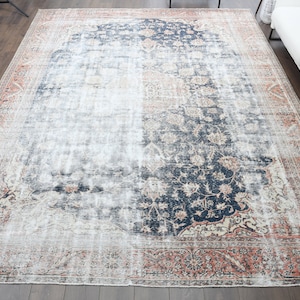 9x13 Antique Distressed Turkish Rug, Oushak Rug, Handmade Wool Carpet, OVERSIZED Rug, Large Area Rugs, Farmhouse Decor, Oriental Carpet