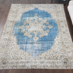 8&#39;4x12&#39;2 ft, TURKISH VINTAGE RUG, Oushak Handmade Wool Rug, Oriental Area Rug, Oversized Area Rug, 8x12 Area Rug, Washable Rug, Living Room