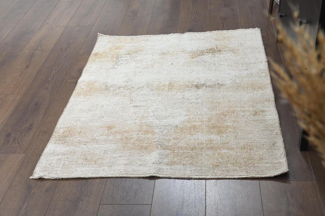3x4 Vintage Beige Distressed Rug, Turkish Rug, Accent Rugs, Oushak Rug ...