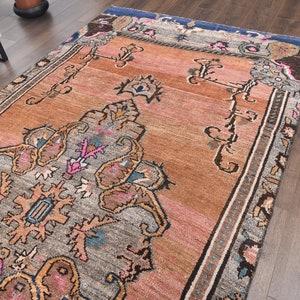 5x12 ANTIQUE WIDE RUNNER, Vintage Turkish Oushak Runner, Handmade Wool Hallway Rug, Orange Rustic, Farmhouse Decor, One-of-a-Kind, Anatolia