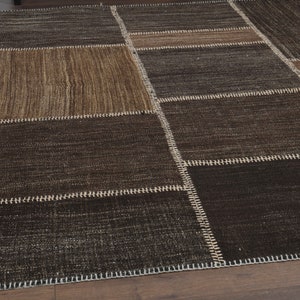 6x8 PATCHWORK Turkish Vintage Rug, Oushak Rug, Handmade Wool Rug, Brown Rug, Area Rugs, Farmhouse Decor, Home Decor, Flatweave Carpet, Gift