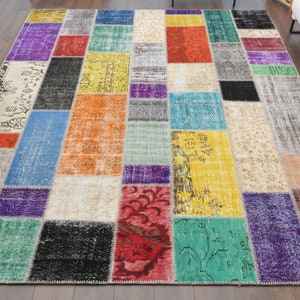 キリムスタイル / パッチワークラグ トルコ手織り絨毯 216×120cm