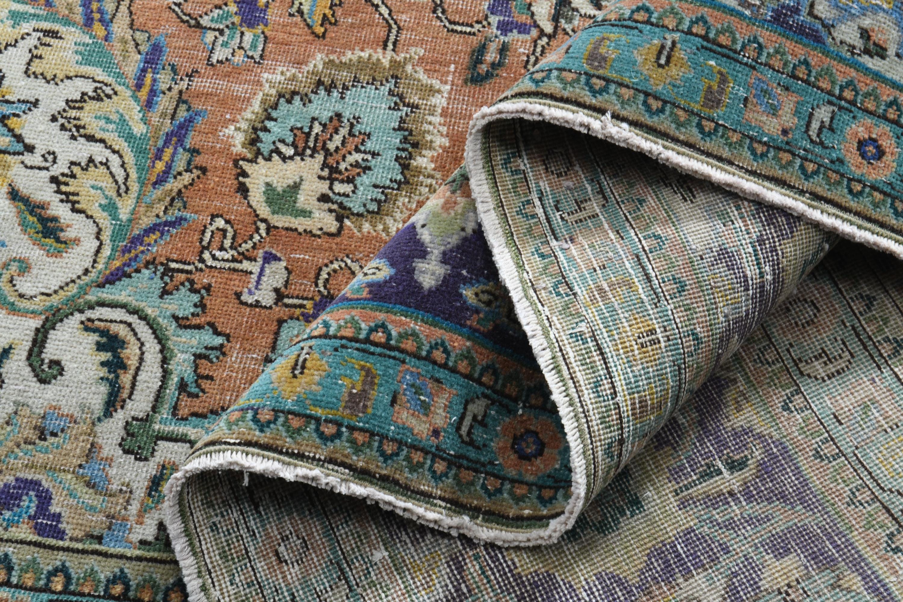 9x12 OUSHAK ヴィンテージ トルコ製エリアラグ ハンドメイドウールラグ